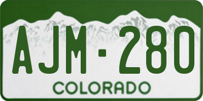 CO license plate AJM280