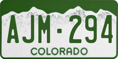 CO license plate AJM294