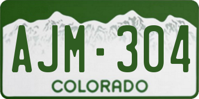 CO license plate AJM304