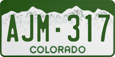 CO license plate AJM317