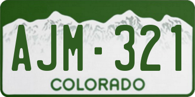 CO license plate AJM321