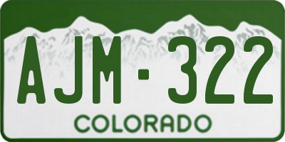 CO license plate AJM322