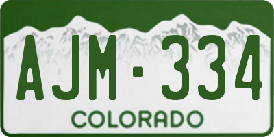 CO license plate AJM334