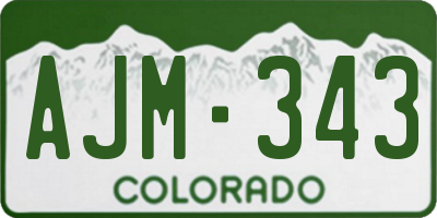 CO license plate AJM343