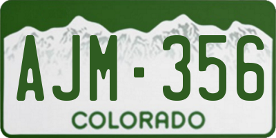 CO license plate AJM356