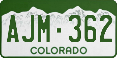 CO license plate AJM362