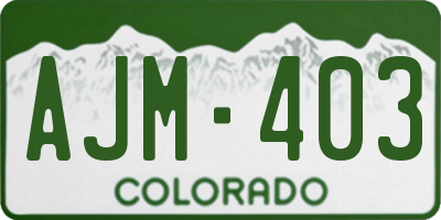 CO license plate AJM403