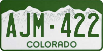 CO license plate AJM422