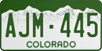 CO license plate AJM445