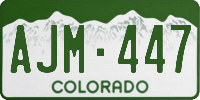 CO license plate AJM447