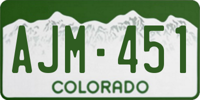 CO license plate AJM451