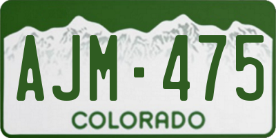 CO license plate AJM475