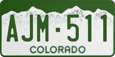 CO license plate AJM511