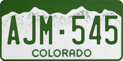 CO license plate AJM545