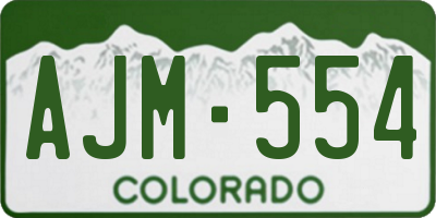 CO license plate AJM554
