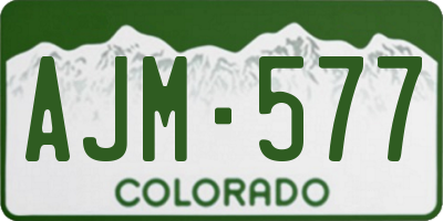 CO license plate AJM577