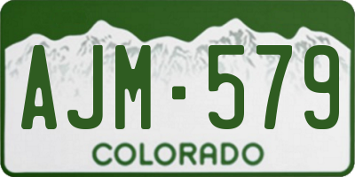 CO license plate AJM579