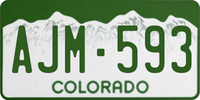 CO license plate AJM593