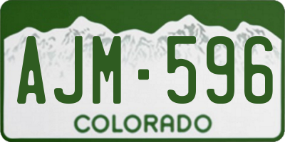 CO license plate AJM596