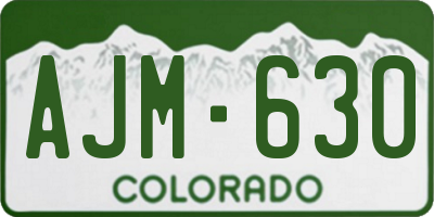 CO license plate AJM630
