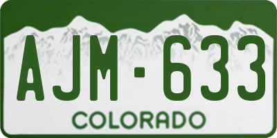 CO license plate AJM633