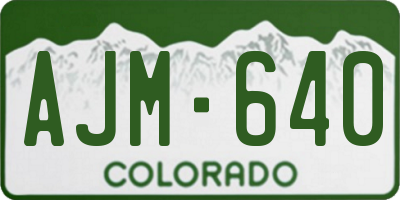 CO license plate AJM640