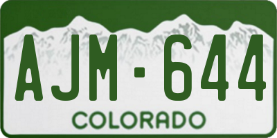 CO license plate AJM644
