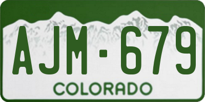 CO license plate AJM679