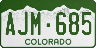 CO license plate AJM685