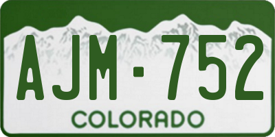 CO license plate AJM752
