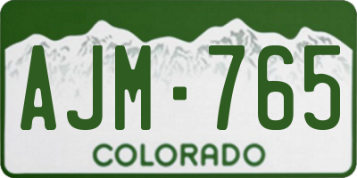 CO license plate AJM765