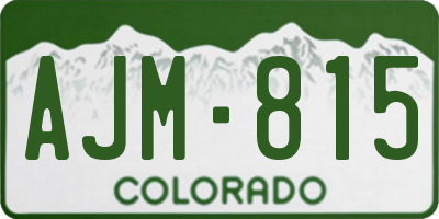 CO license plate AJM815