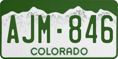 CO license plate AJM846