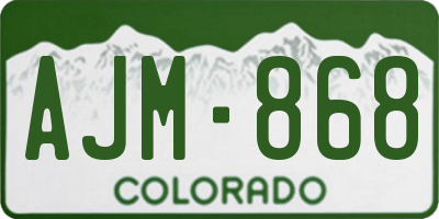 CO license plate AJM868