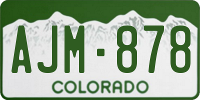 CO license plate AJM878