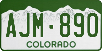 CO license plate AJM890