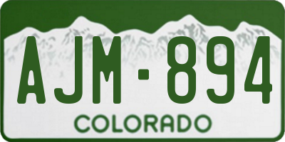 CO license plate AJM894