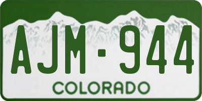 CO license plate AJM944
