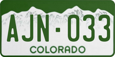 CO license plate AJN033