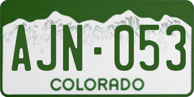 CO license plate AJN053