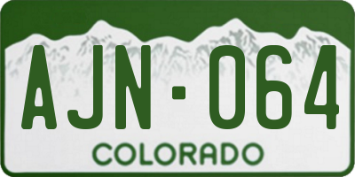 CO license plate AJN064