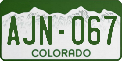 CO license plate AJN067