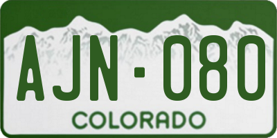 CO license plate AJN080