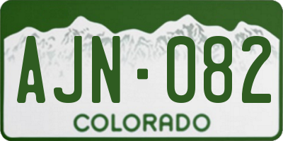 CO license plate AJN082