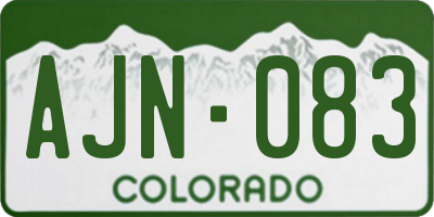 CO license plate AJN083