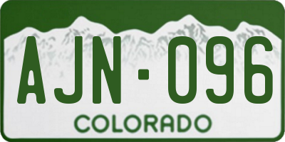 CO license plate AJN096