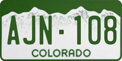 CO license plate AJN108