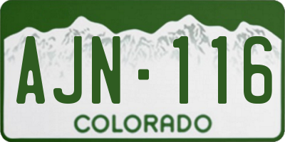 CO license plate AJN116