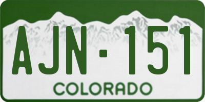 CO license plate AJN151