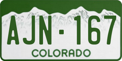 CO license plate AJN167